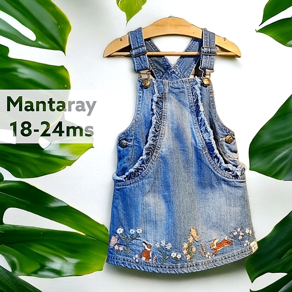Mantaray Other - 18-24ms Mantaray embroidered jeans dungaree skirt, adjustable shoulder straps